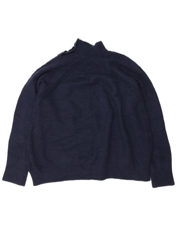 Crew Clothing Maglione da donna maglione con collo abbottonato UK 16 Large Blu navy