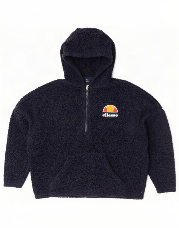 Maglione in pile oversize con cappuccio da donna Ellesse UK 8 Small Blu Navy