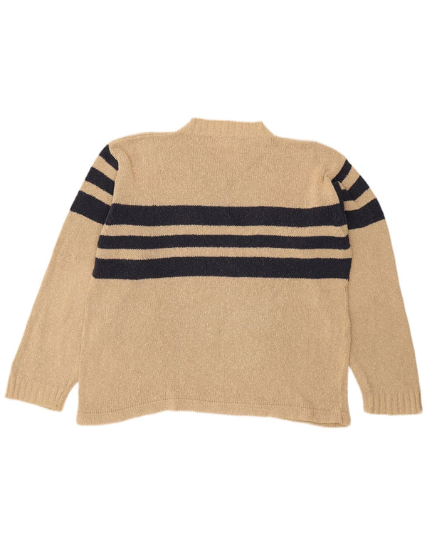 Maglione Zara da uomo con scollo a V, grande, in cotone color block beige