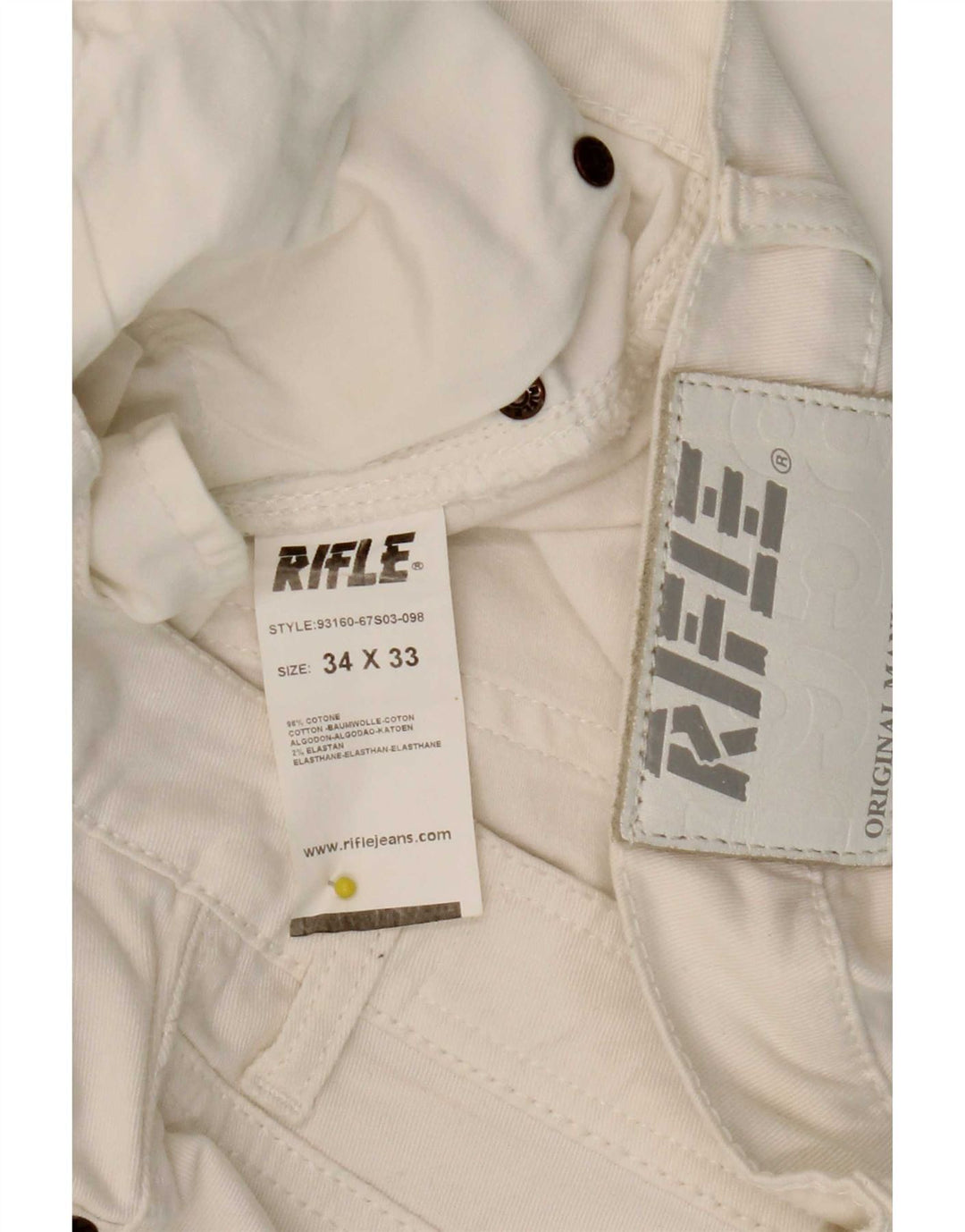 Jeans dritti da donna Rifle W34 L28 cotone bianco