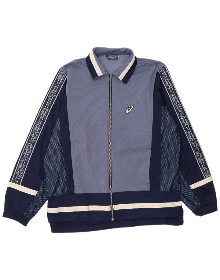 Giacca da tuta grafica ASICS da uomo, giacca grande, colore blu navy