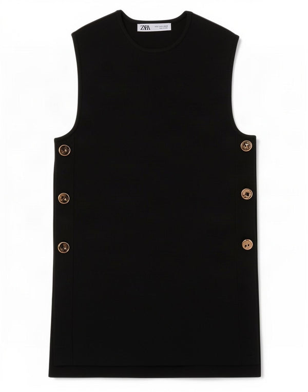 Canotta da donna Zara UK 10 piccola in poliestere nero
