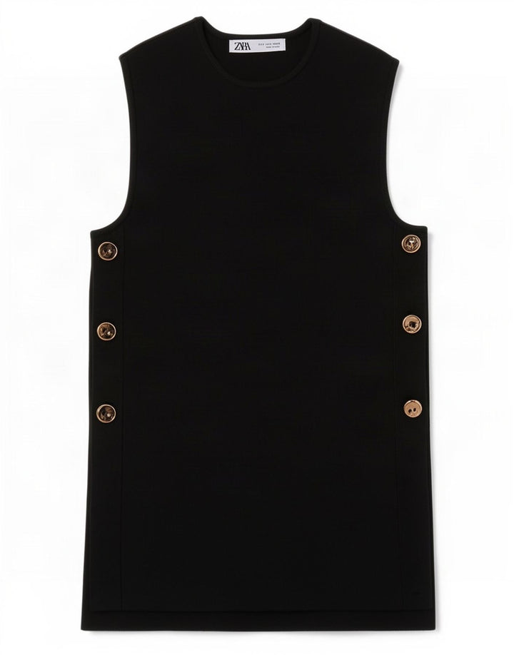 Canotta da donna Zara UK 10 piccola in poliestere nero