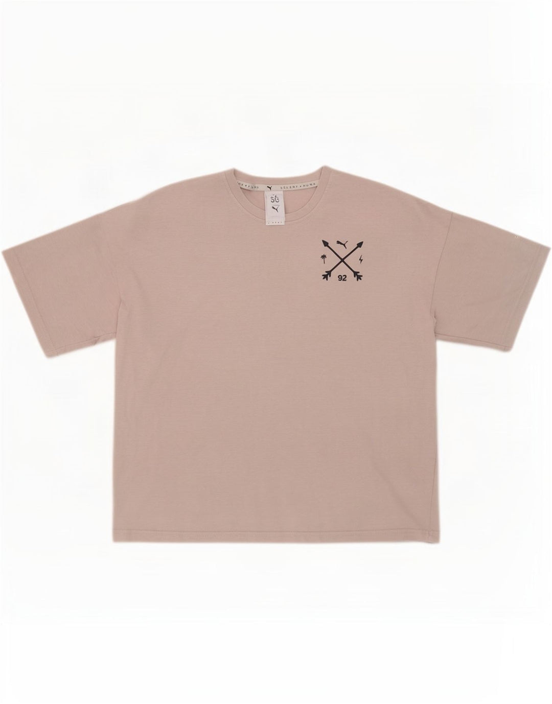 T-shirt grafica oversize Puma Selena da donna UK 12 Grigio medio