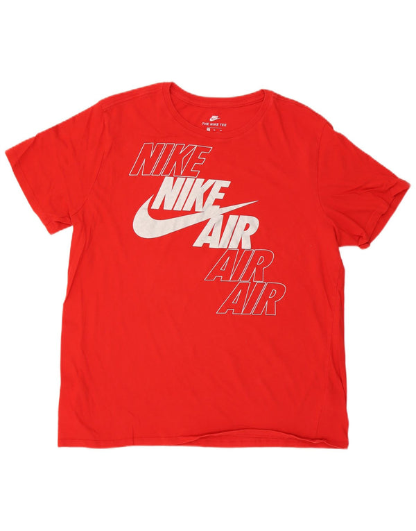 T-shirt grafica da uomo Nike Top XL in cotone rosso