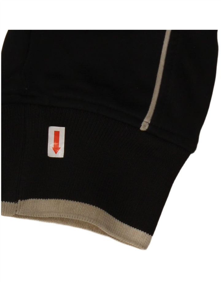 JACK & JONES Felpa con cappuccio e zip da donna UK 14 Medium Nero Colorblock