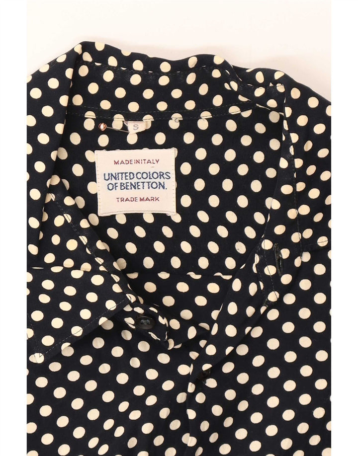 Camicia Benetton Uomo Piccola Pois Blu Navy