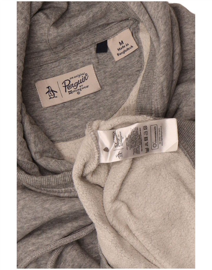 Felpa con cappuccio da uomo Penguin in cotone grigio medio
