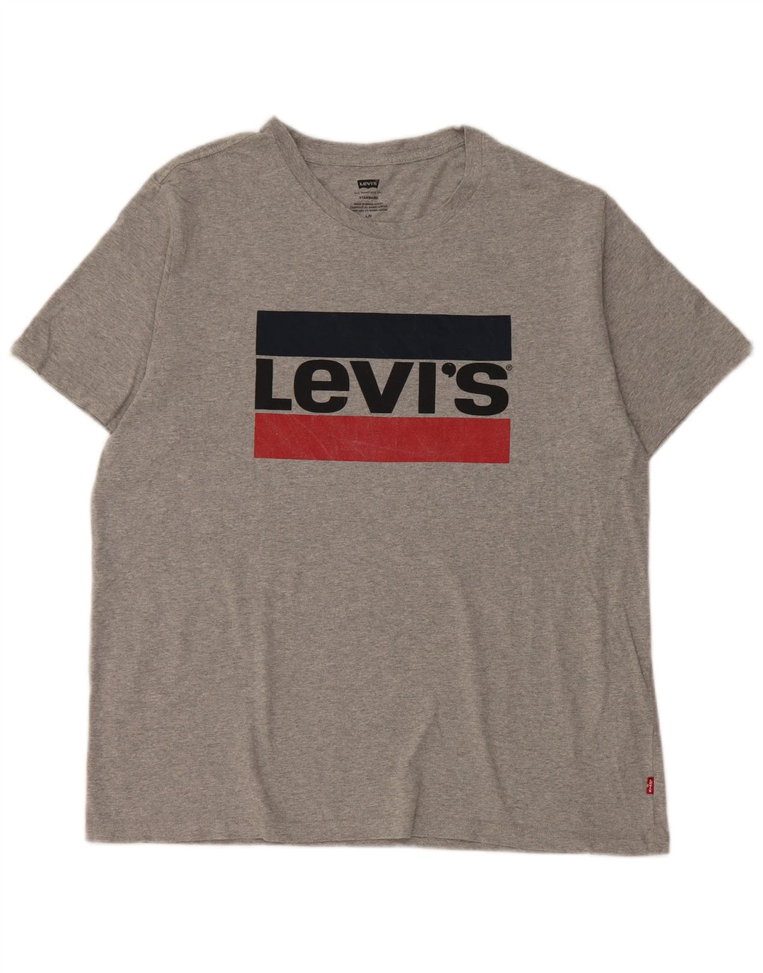 T-shirt grafica standard da uomo Levi's Top grande in cotone chiazzato grigio