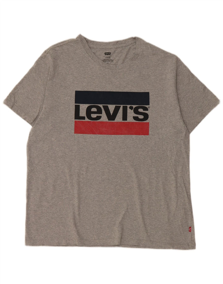 T-shirt grafica standard da uomo Levi's Top grande in cotone chiazzato grigio