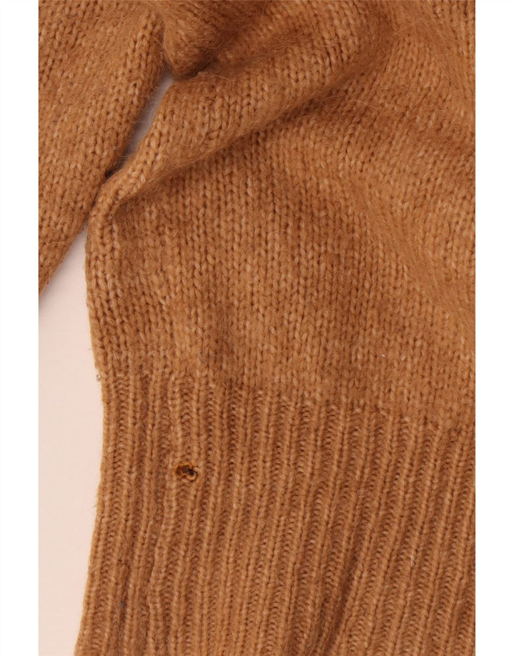 Maglione maglione oversize con collo dolcevita da donna Zara UK 10 piccolo acrilico beige