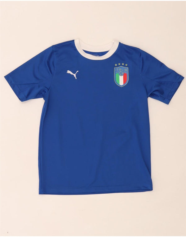 T-shirt Puma Bambino Italia Top 11-12 anni Blu Colourblock