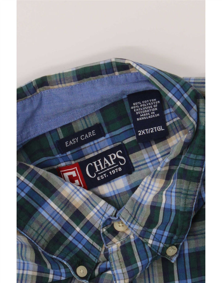 Camicia Chaps da uomo Easy Care 2XL in cotone a quadri blu