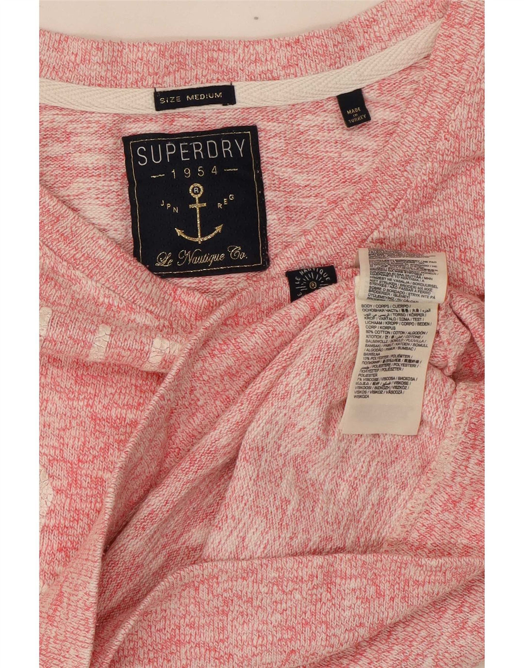 Felpa con grafica da donna Superdry Maglione UK 14 Medium Pink Flecked