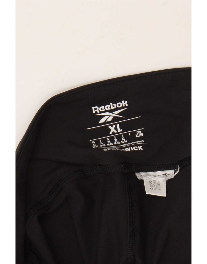 Leggings Reebok Donna UK 20/22 XL Nero Colourblock
