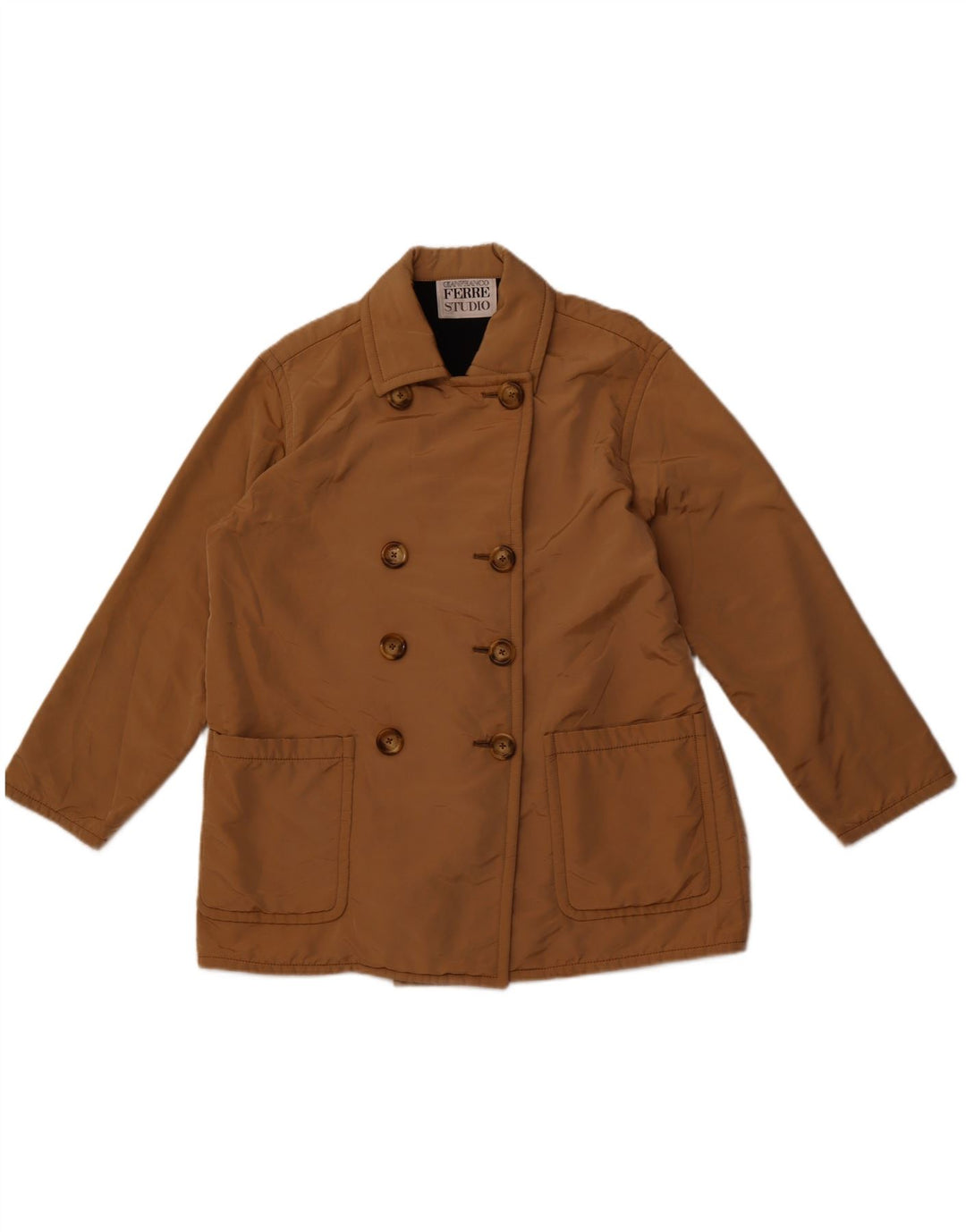 Giacca a vento da donna GIANFRANCO FERRE UK 12 Designer marrone medio