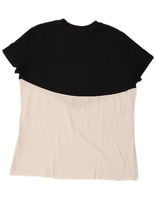 T-shirt grafica da donna Nike Top UK 16 large nera in cotone color block