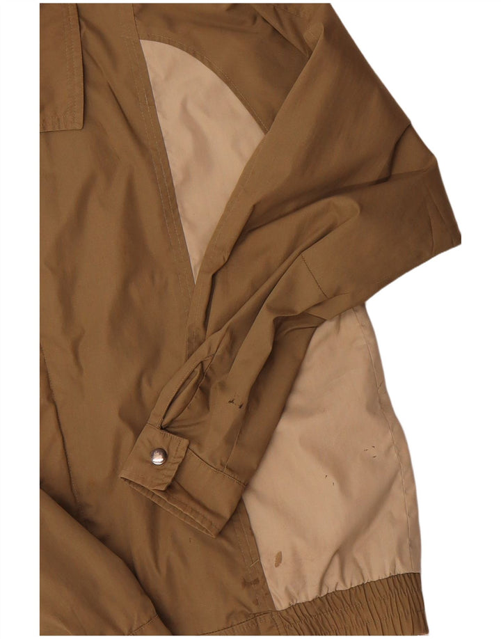 VINTAGE Mens Bomber Jacket UK 42 XL Beige Colourblock Polyester