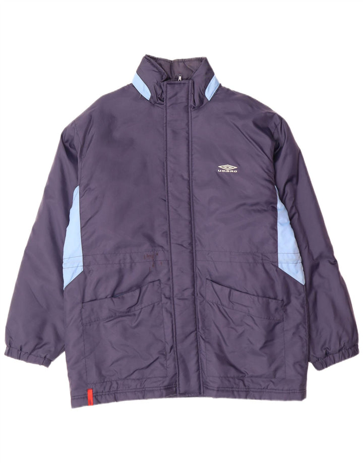 Cappotto imbottito con cappuccio da uomo UMBRO UK 38 Nylon color block medio blu navy