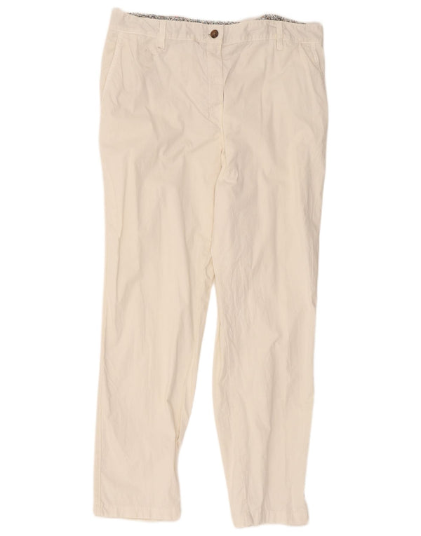 Pantaloni chino dritti da donna Marks & Spencer UK 16 Large W36 L29 Bianco