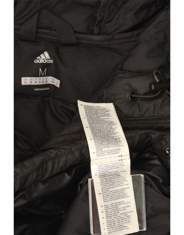 Giacca imbottita con cappuccio da uomo Adidas UK 38 poliestere nero medio