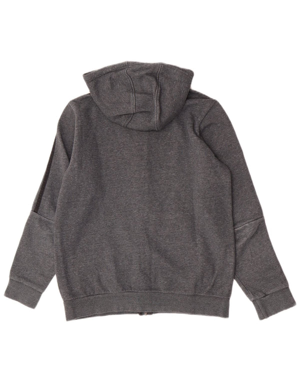 Felpa con cappuccio e zip Adidas da ragazzo 13-14 anni in cotone grigio screziato