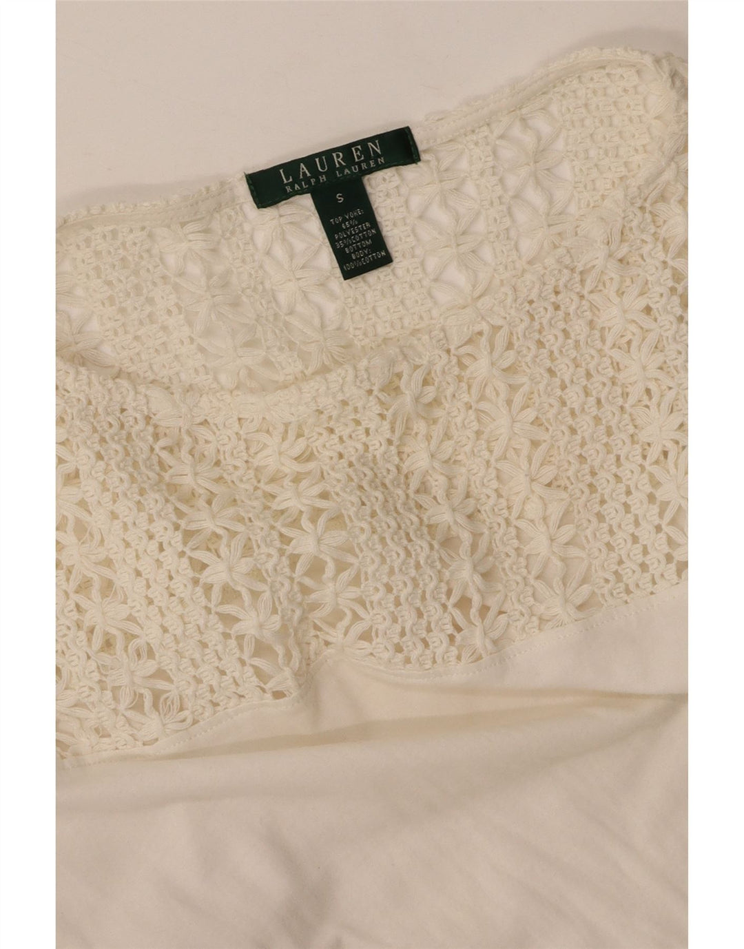 Top camicetta da donna RALPH LAUREN UK 10 piccolo cotone bianco