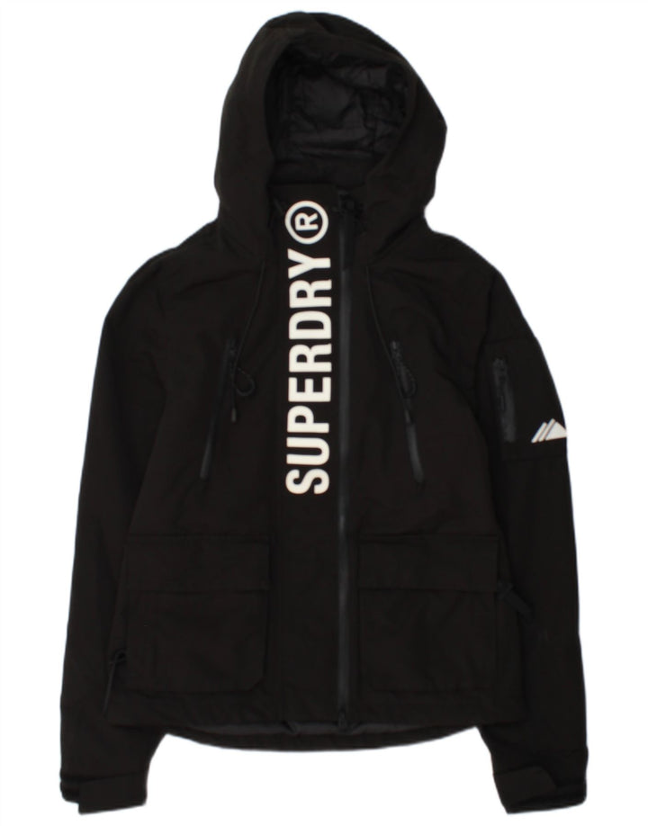 Giacca a vento con cappuccio da donna Superdry UK 10 Small Poliestere nero