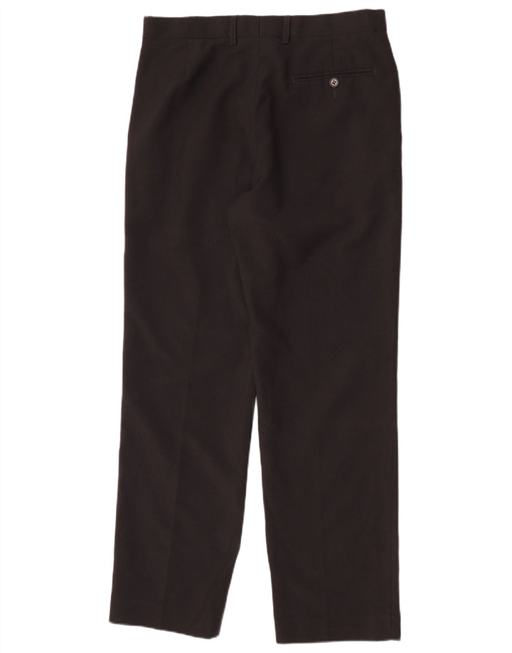 Pantaloni da abito dritti da uomo Marks & Spencer W32 L31 poliestere nero