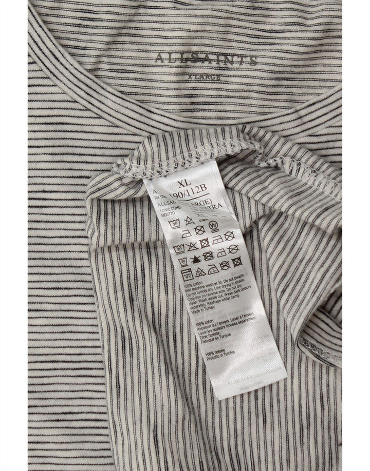 T-shirt da uomo All Saints Top XL in cotone a righe grigie