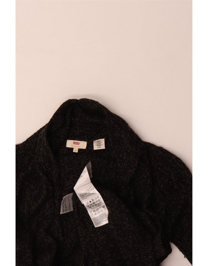 Maglione cardigan oversize da donna LEVI'S UK 10 Piccolo acrilico chiazzato grigio