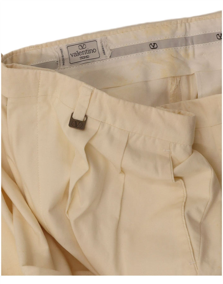 VALENTINO Pantaloni chino da uomo con pegging W30 L32 bianco sporco