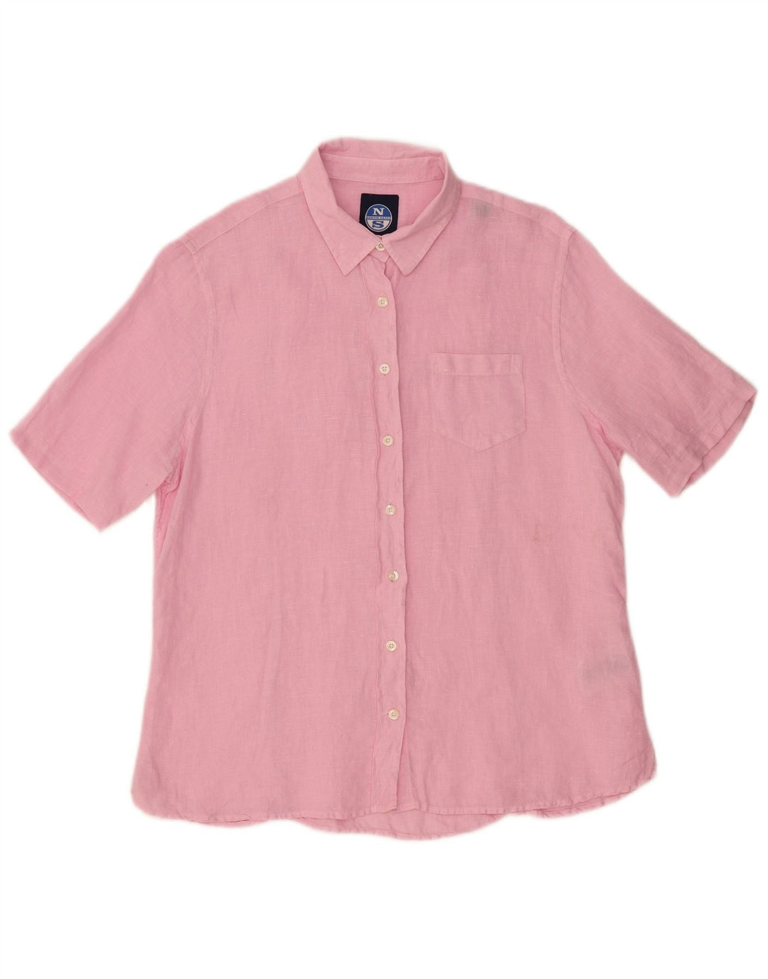 Camicia a maniche corte da donna NORTH SAILS UK 14 Lino rosa medio