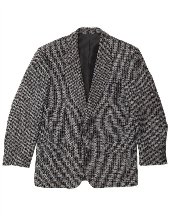 Giacca blazer da uomo a 2 bottoni Kilmaine UK 38 Lana pied de poule grigio medio