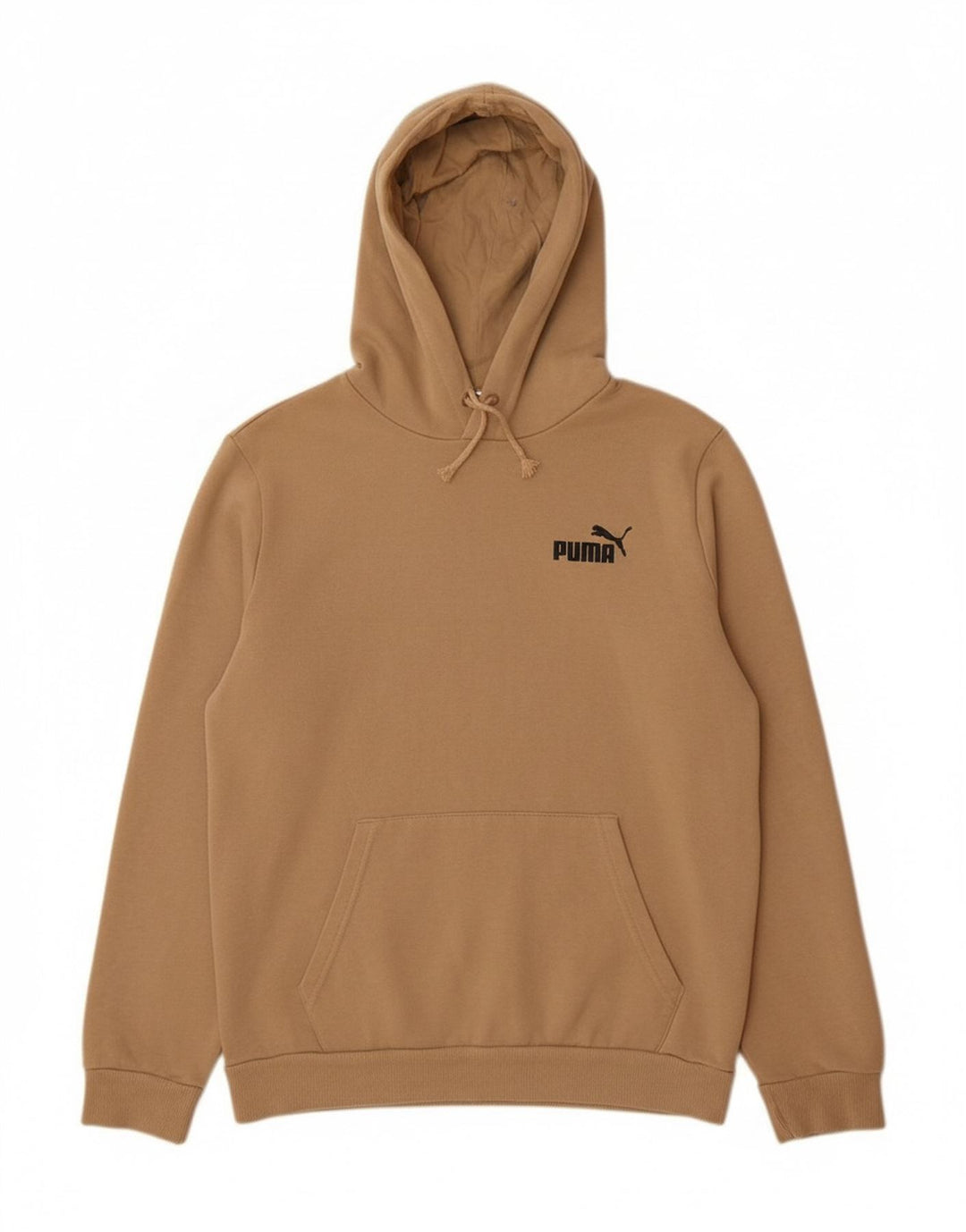 PUMA Mens Hoodie Jumper Small Beige Cotton