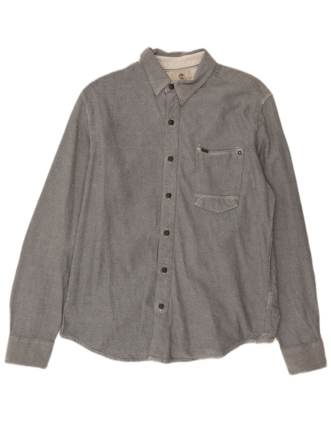 Camicia Timberland da uomo slim fit in cotone grigio medio