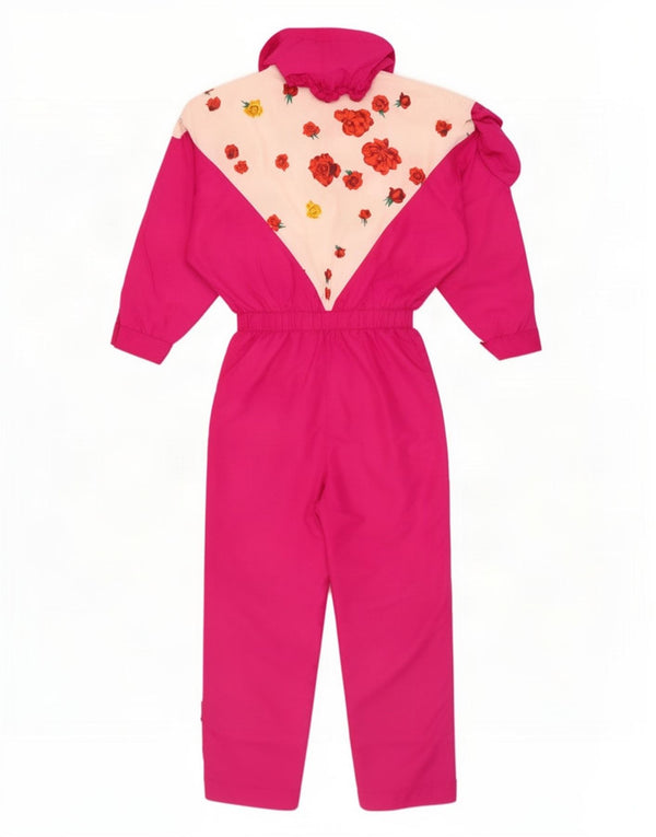 Tuta da sci oversize con cappuccio da donna Outrage UK 14 Large Pink Floral Nylon