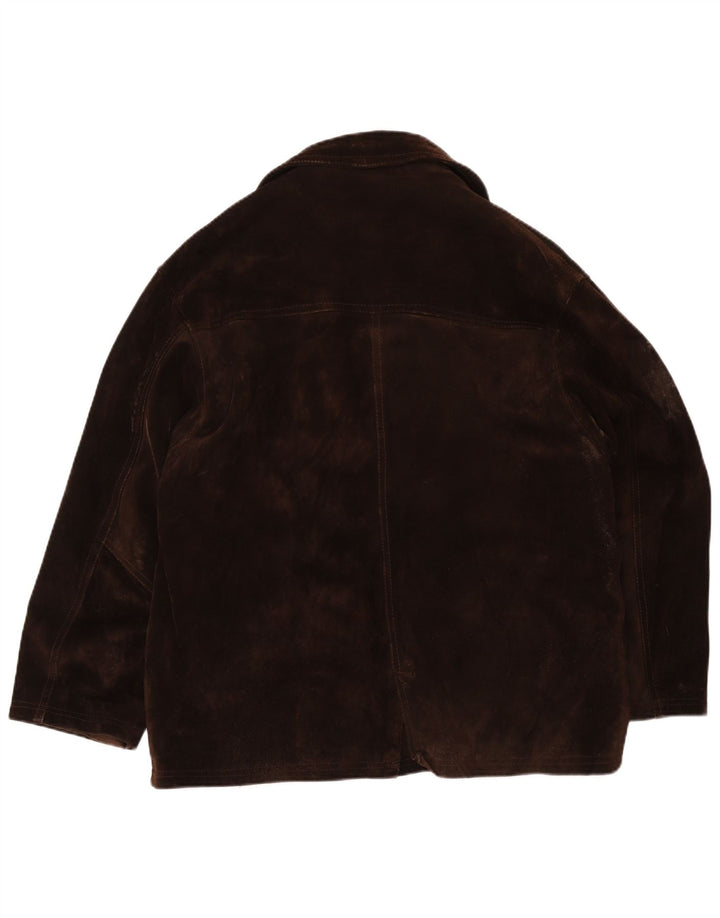 Giacca in pelle scamosciata da uomo Bayside UK 40 grande in pelle marrone