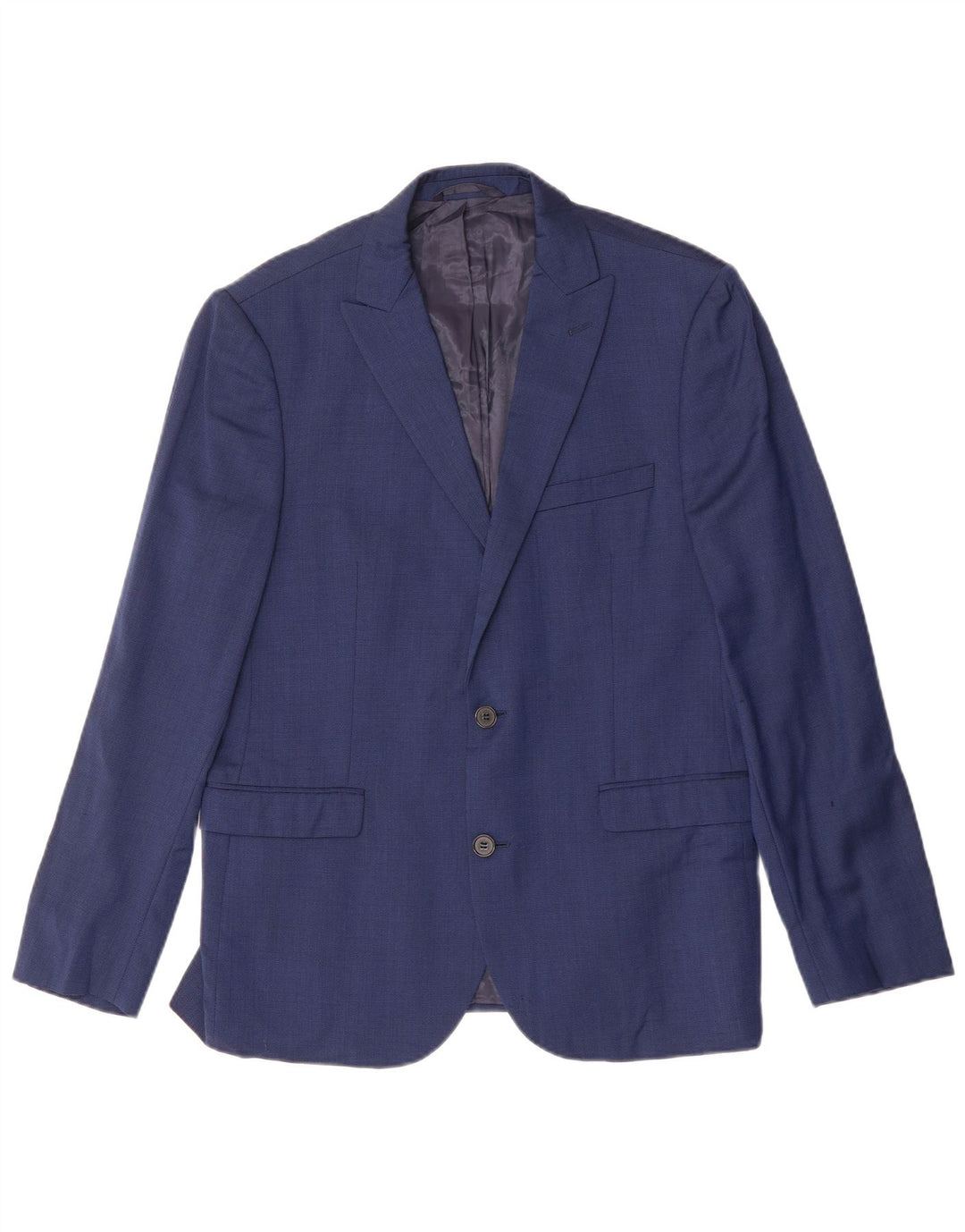 Giacca blazer da uomo slim fit DKNY a 2 bottoni IT 52 XL lana blu navy
