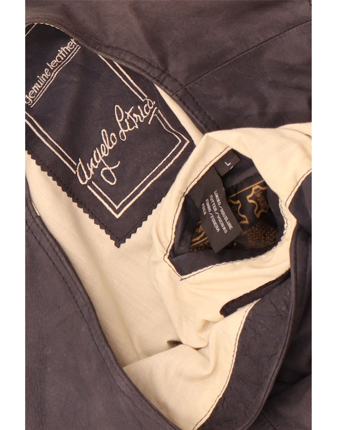 Angelo Litrico Gilet in Pelle Uomo Large in Pelle Grigia