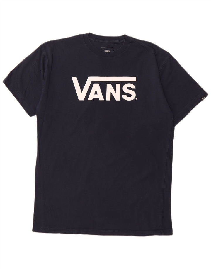 T-shirt grafica da uomo con vestibilità classica VANS, cotone medio blu navy