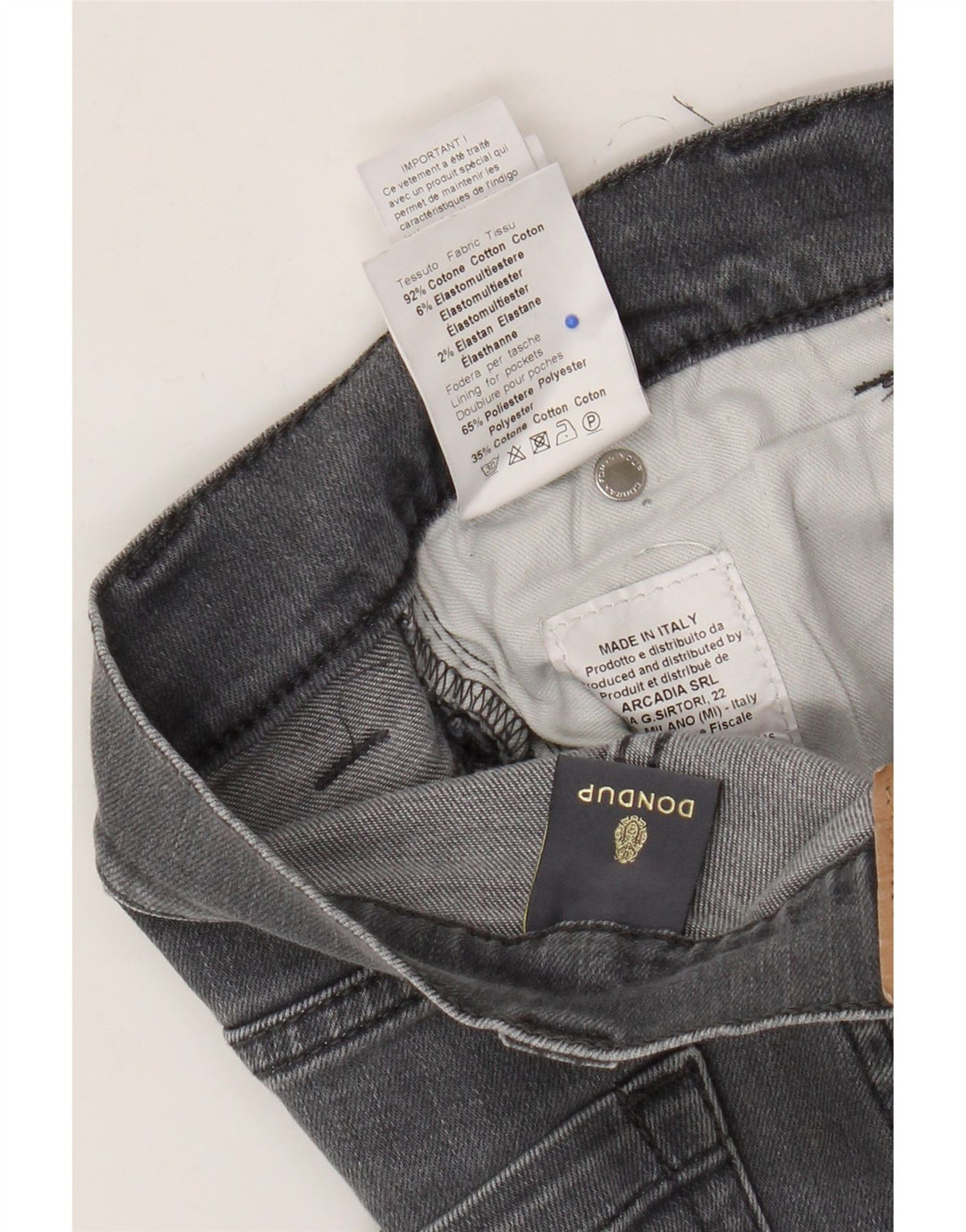 Jeans skinny da donna Dondup W31 L29 cotone grigio