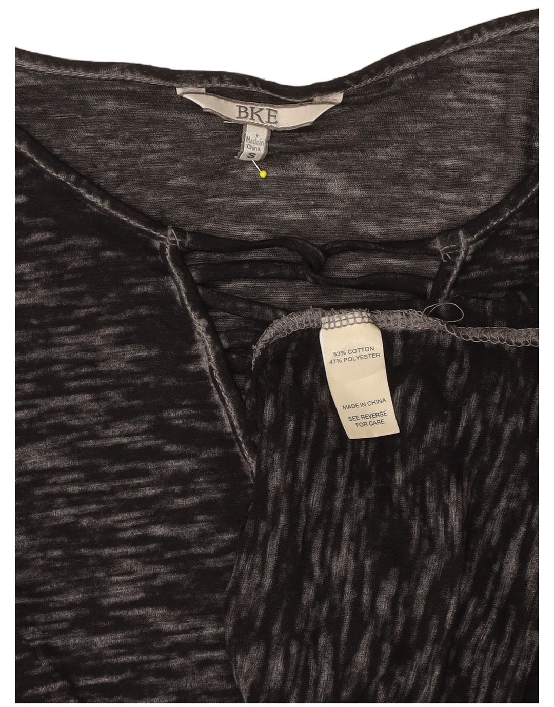 T-shirt trasparente da donna BKE Top UK 10 piccolo cotone chiazzato nero