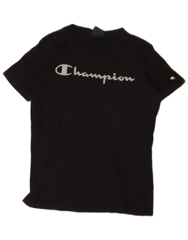 T-shirt grafica Champion da bambino, 11-12 anni, grande, cotone nero