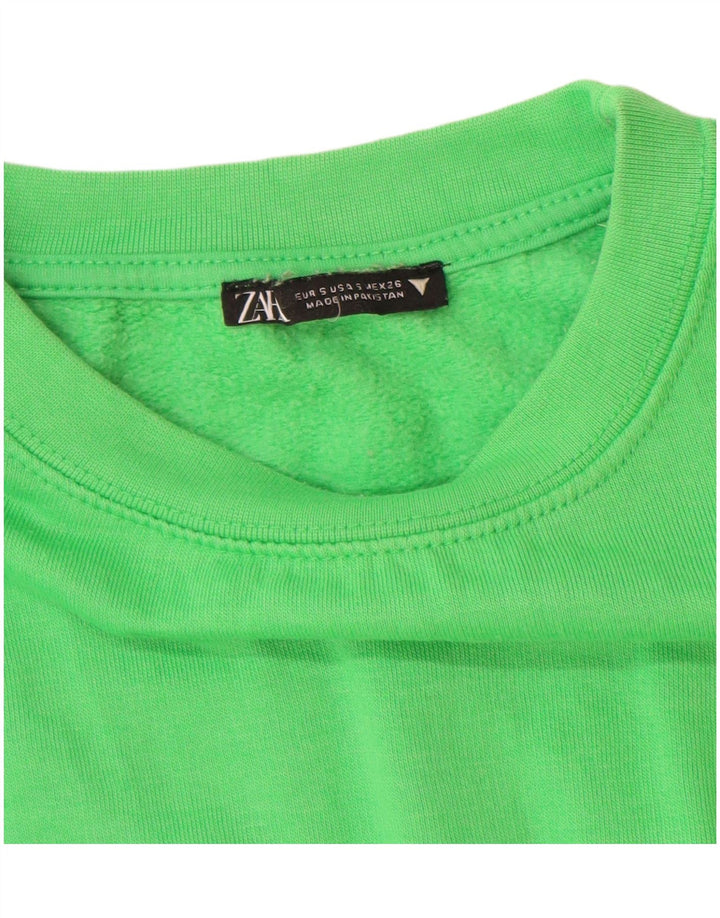 Felpa da donna Zara UK 10 piccola verde poliestere