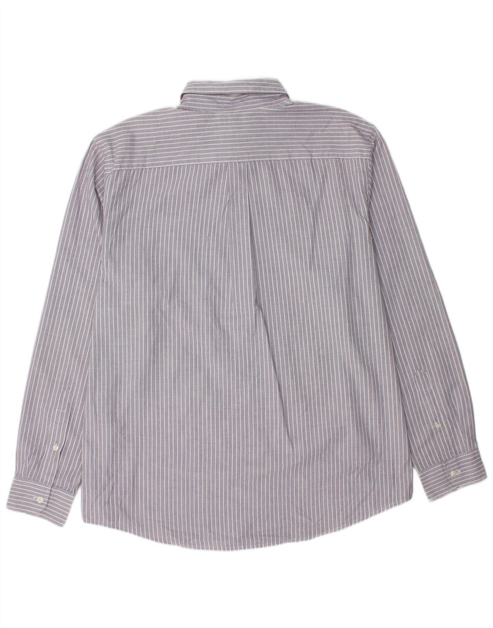 DOCKERS Mens Classic Fit Shirt Large Grey Pinstripe Cotton