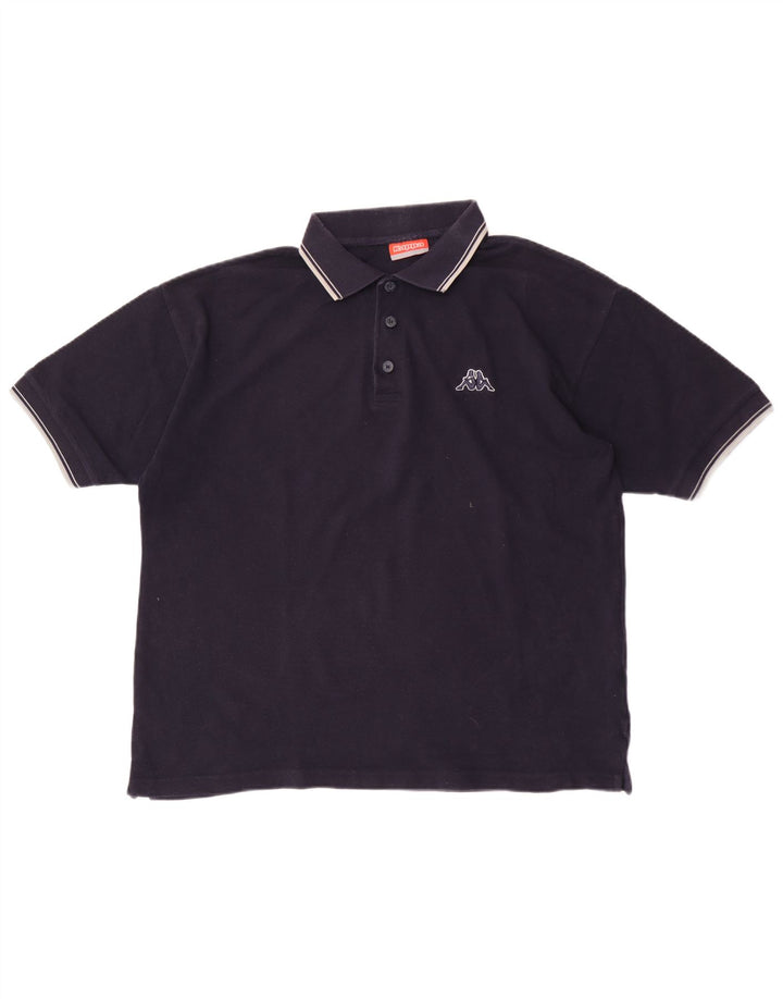 Polo Kappa da uomo XL in cotone blu navy
