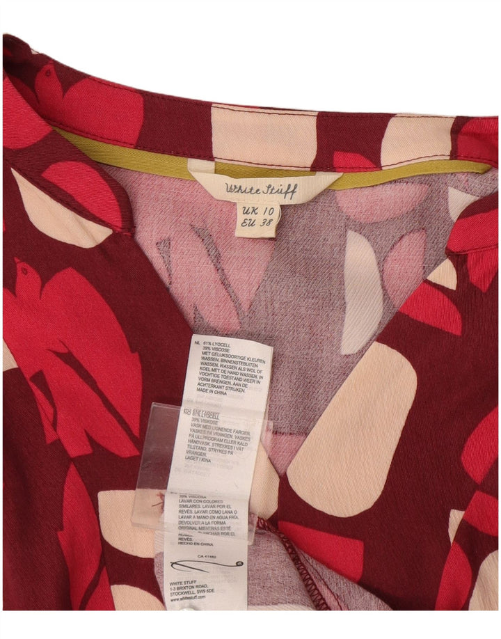 Camicetta oversize da donna White Stuff Top UK 10 Piccola Borgogna geometrica
