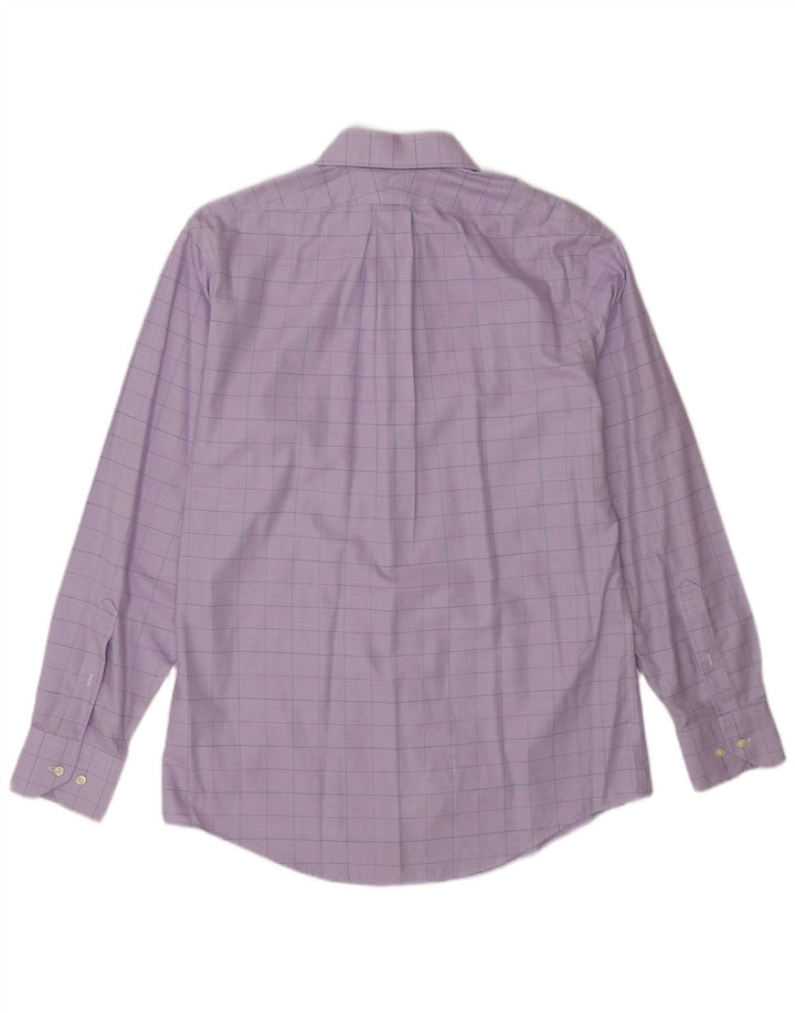 Camicia da uomo Brooks Brothers taglia 15 1/2 cotone medio a quadri viola