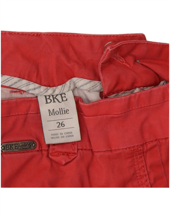 Pantaloncini casual da donna BKE W26 piccoli in cotone rosso
